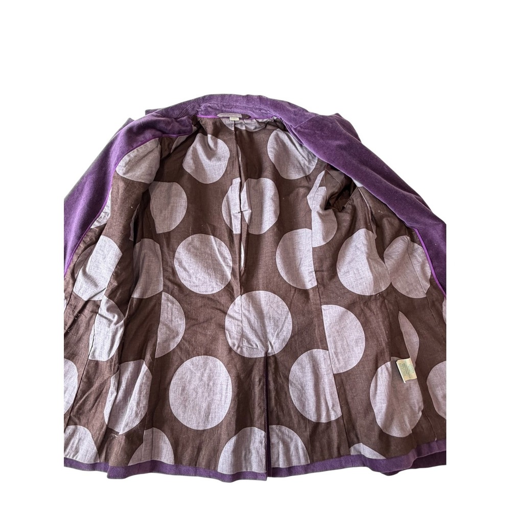 Boden Royal Purple Solid 100% Cotton Fitted Velvet Blazer, 4 - Picture 5 of 9